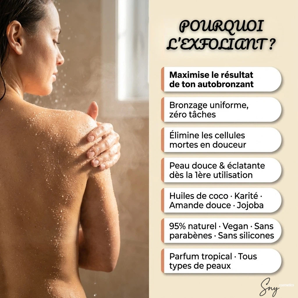 Pourquoi l'exfoliant SNY - prépare la peau à l'autobronzant, teint naturel