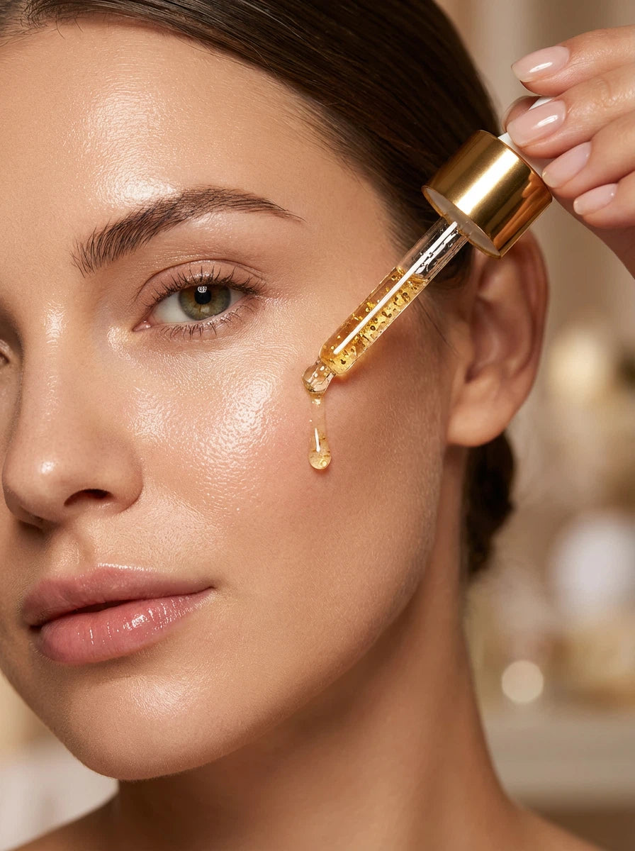 Sérum autobronzant Golden Face SNY - application goutte sur le visage